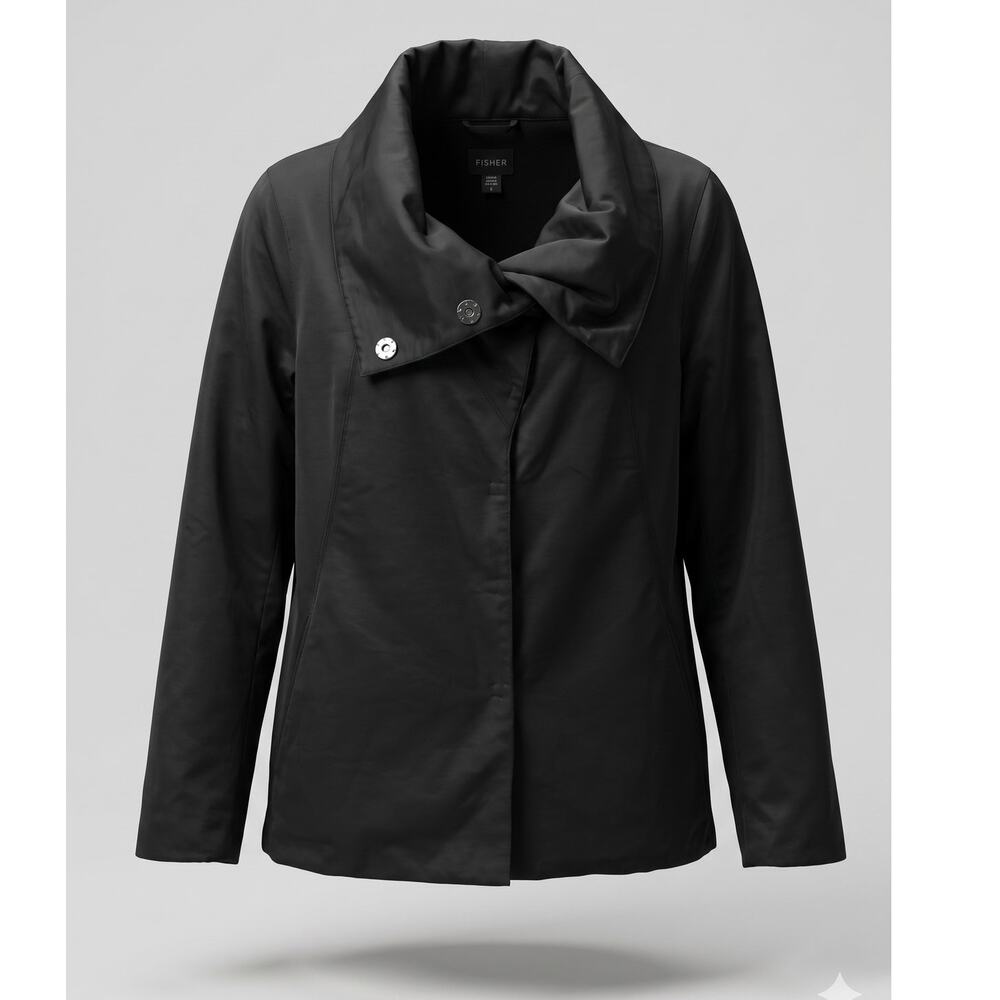 Eileen Fisher Womens S Lagenlook Minimalist Quiet Luxury Snap Front Jacket